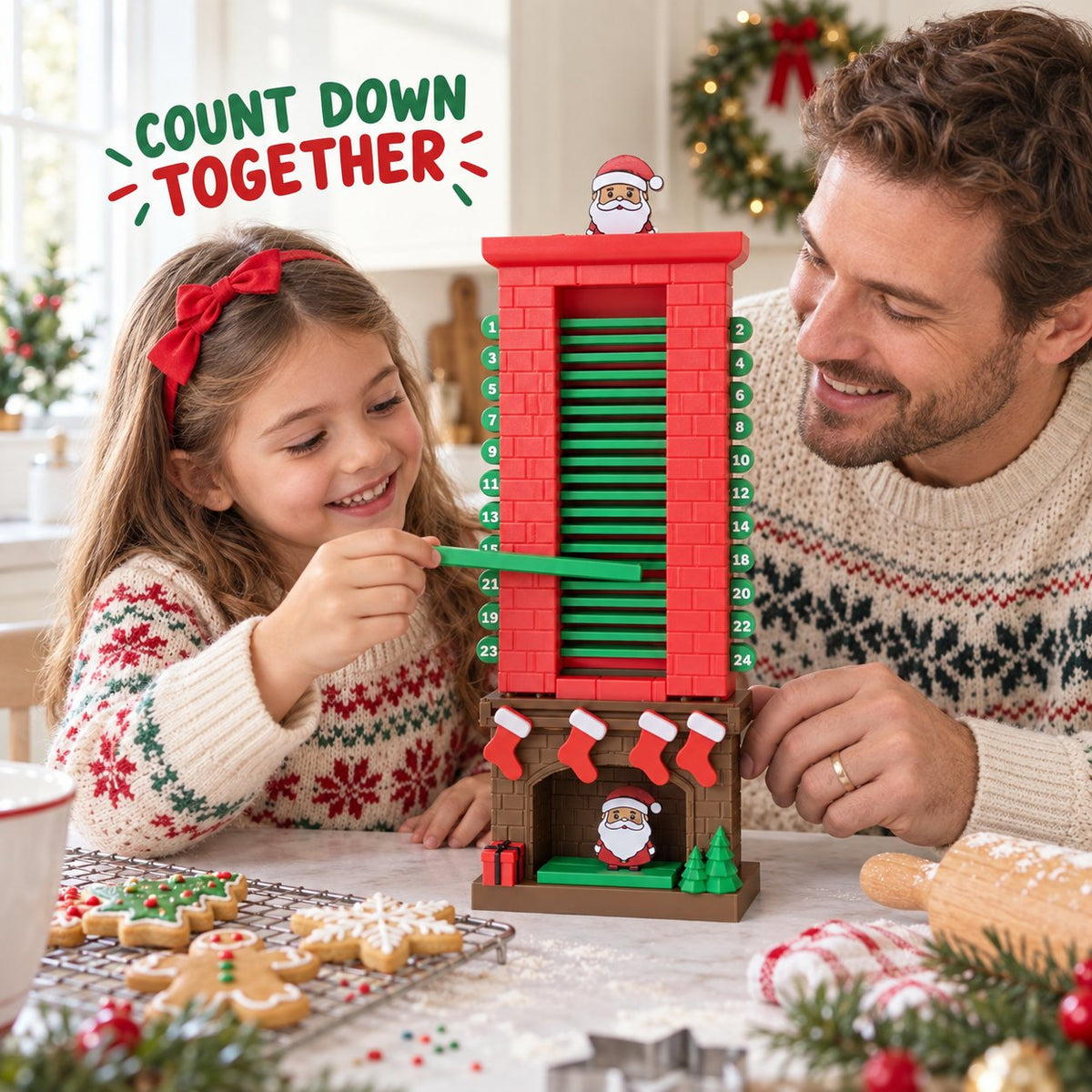 🎅Mechanical Santa Chimney Christmas Countdown Calendar