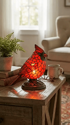 🐦🔴  Cardinal USB Lamp – Artistic bird table lamp with cozy USB-powered light! ✨🎨