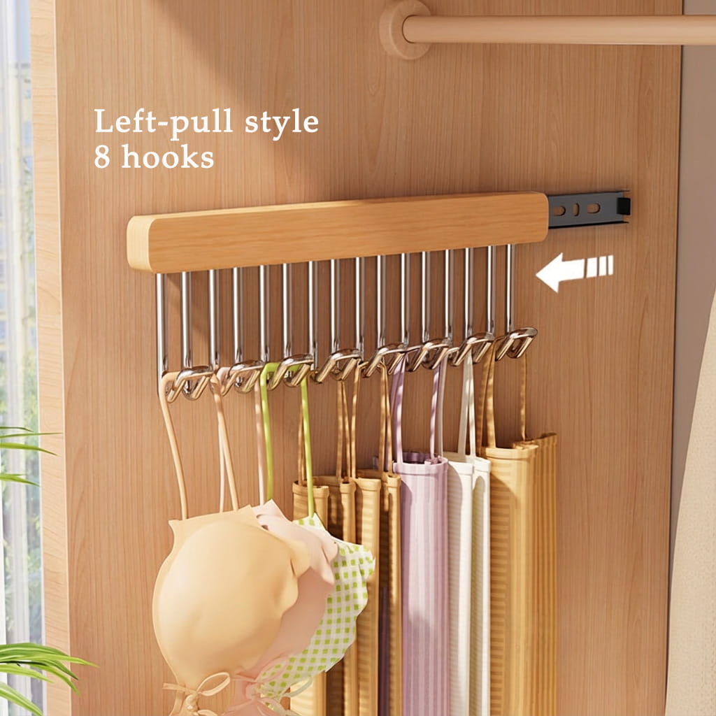 🌿Premium Pull-Out Wooden Hanger Rack