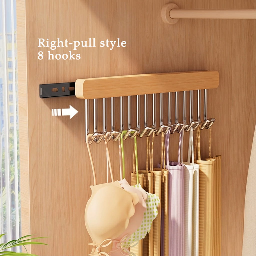 🌿Premium Pull-Out Wooden Hanger Rack