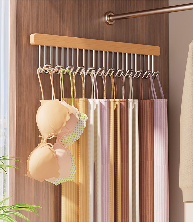 🌿Premium Pull-Out Wooden Hanger Rack