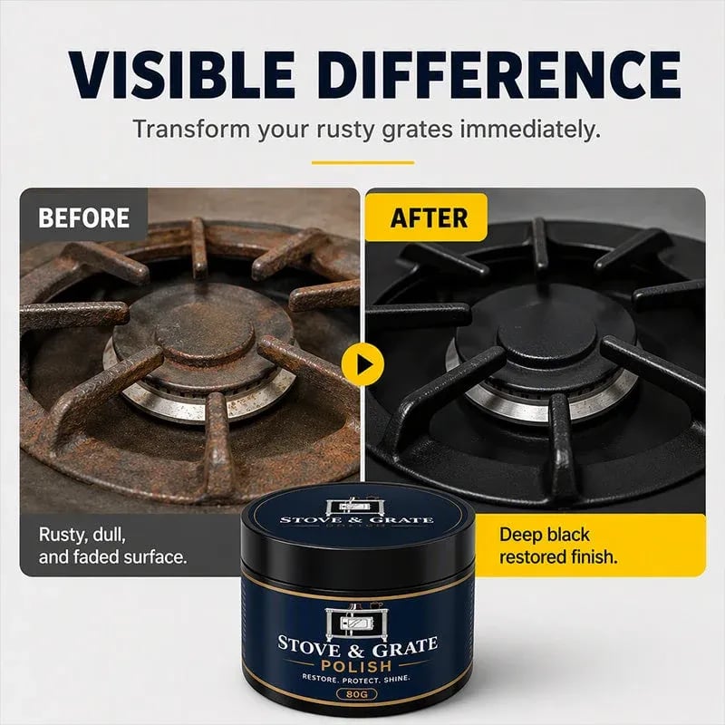 🏆Limited Time Sale 49% OFF🔧Cast Iron Stove Polish with Sponge