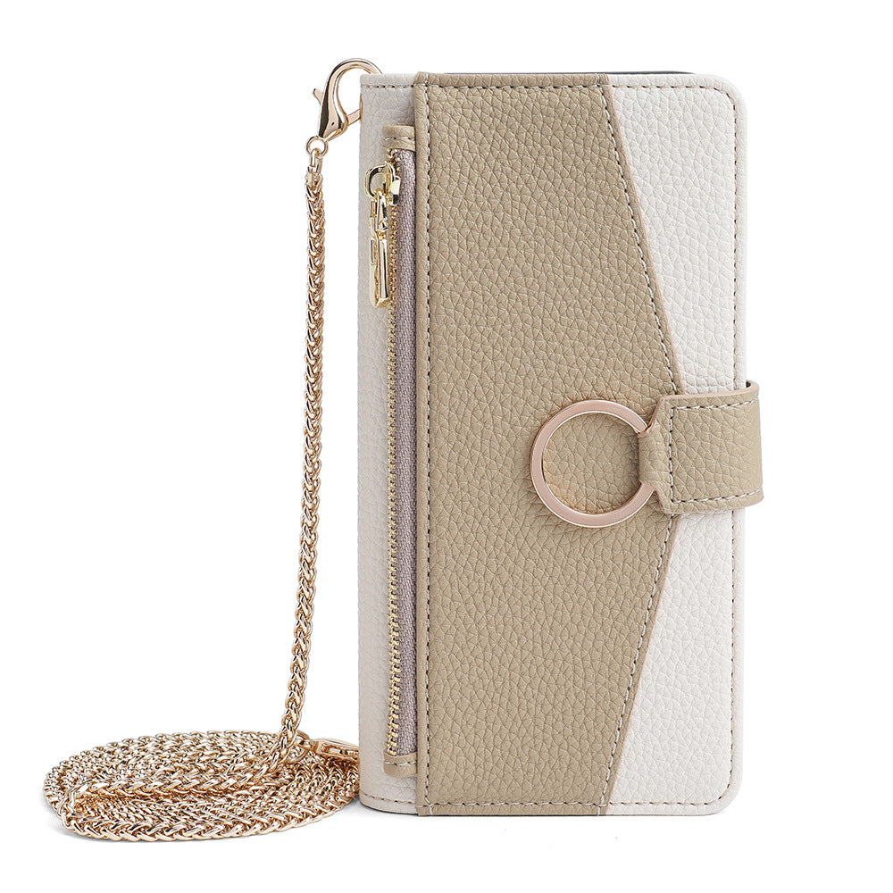 Chic Color-Block Crossbody Phone Wallet