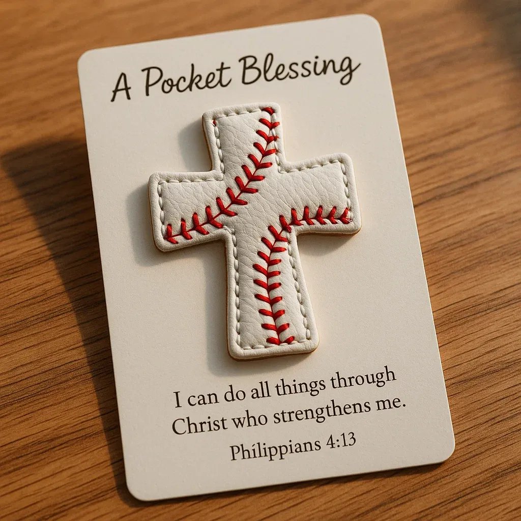 🔥LAST DAY 50% OFF - ⚾️A Pocket Blessing – Handmade Baseball Cross Edition💝