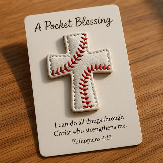 🔥LAST DAY 50% OFF - ⚾️A Pocket Blessing – Handmade Baseball Cross Edition💝