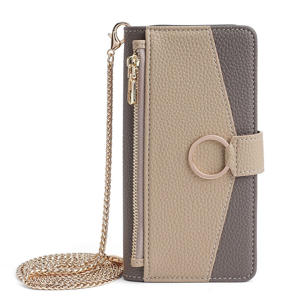 Chic Color-Block Crossbody Phone Wallet
