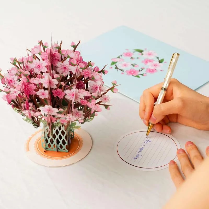 💌 Valentine’s Day Exclusive: 3D Cherry Blossom Pop-Up Card – The Ultimate Keepsake for Card Lovers ❤️