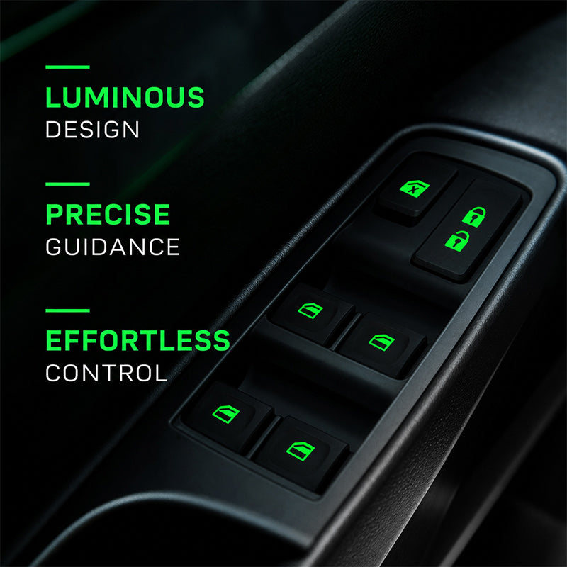 💡Glow-in-the-dark stickers for car window lift switches – Colorful warning stickers that glow in the dark