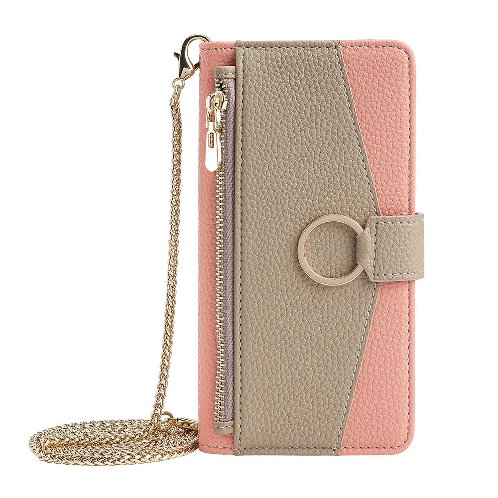 Chic Color-Block Crossbody Phone Wallet
