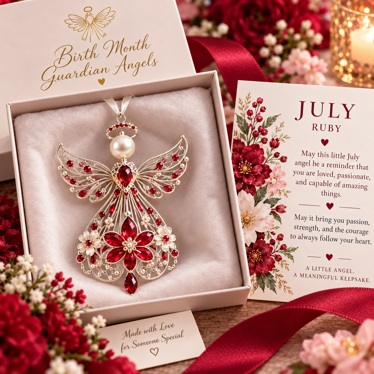 🕊️ Birth Month Guardian Angel Ornament – Not Just an Angel. Their Angel. ✨💎