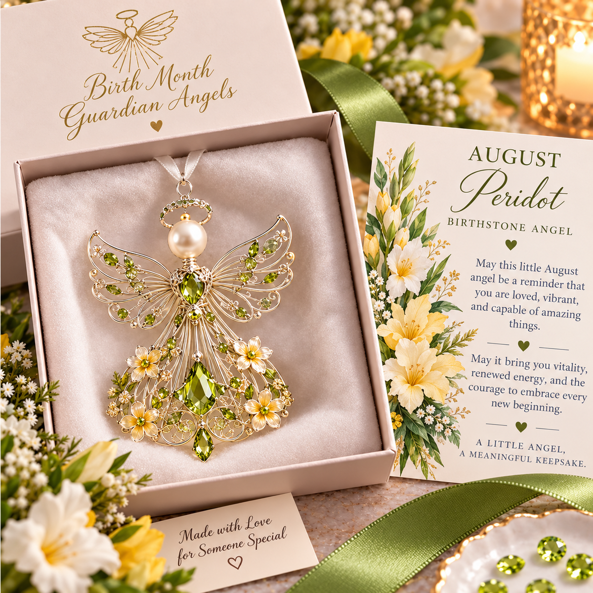 🕊️ Birth Month Guardian Angel Ornament – Not Just an Angel. Their Angel. ✨💎