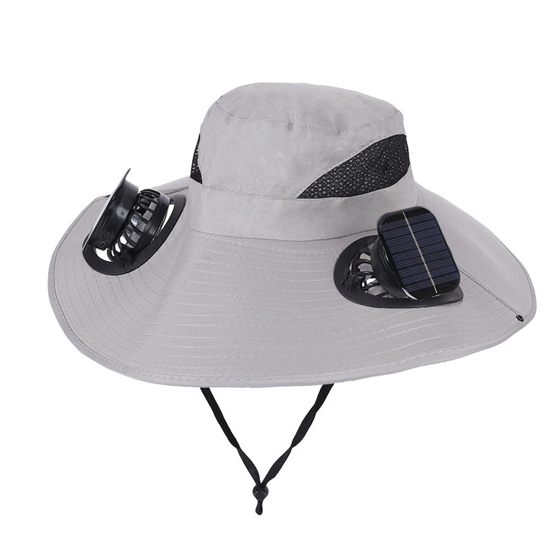 🔥Father's Day Sale 49% OFF - Wide Brim Solar Fan Outdoor Fishing Hat-Solar & USB Charging