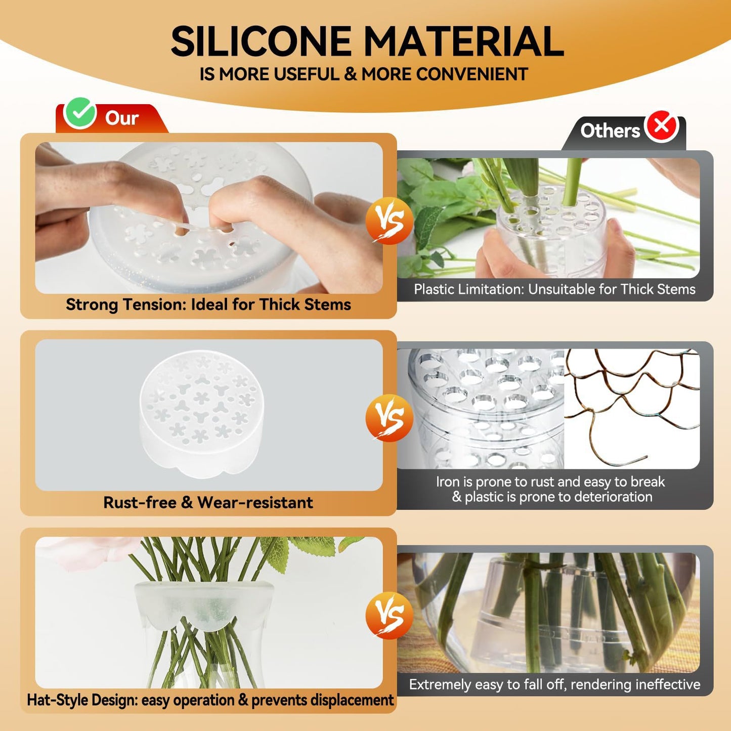 🌸Spiral Ikebana Silicone Flower Stem Holder