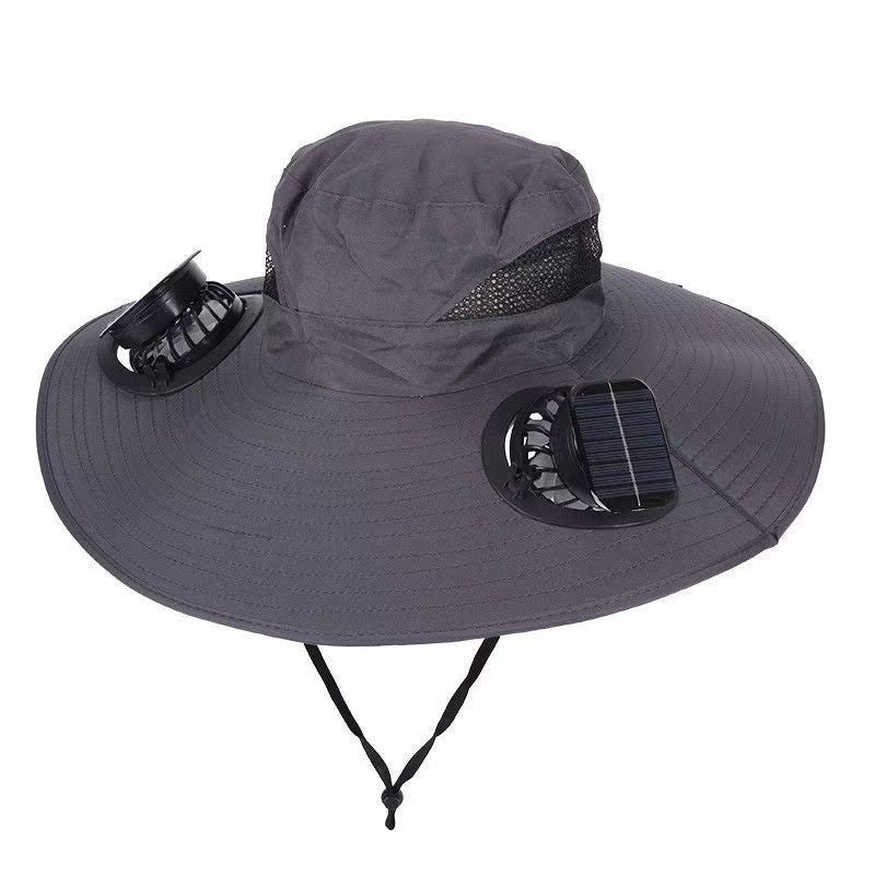 🔥Father's Day Sale 49% OFF - Wide Brim Solar Fan Outdoor Fishing Hat-Solar & USB Charging