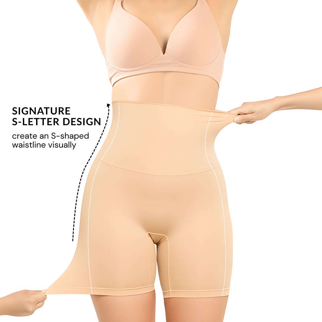 High-waisted shorts with a tummy-sculpting effec