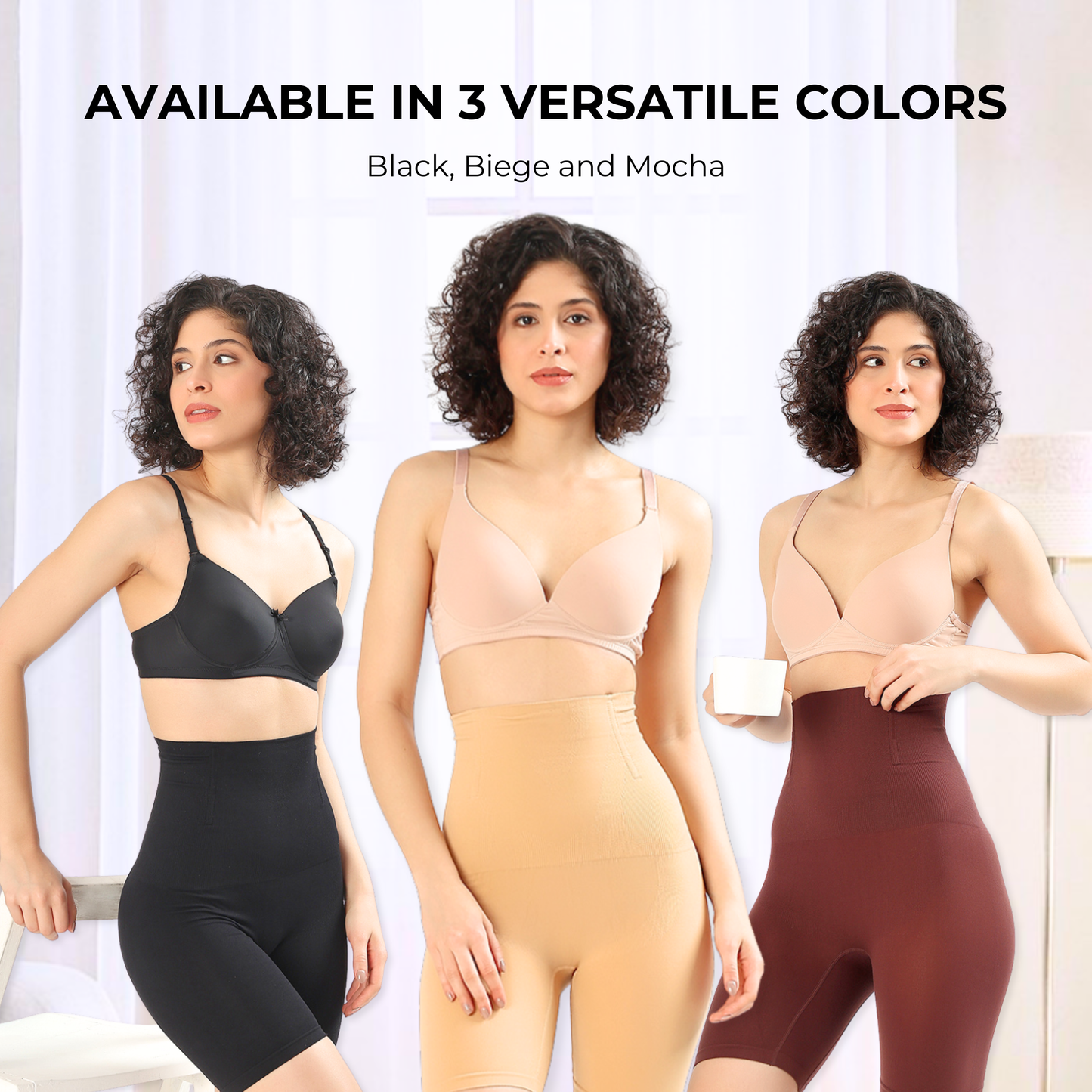 High-waisted shorts with a tummy-sculpting effec