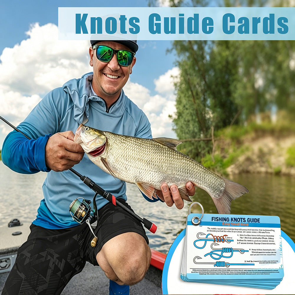 🎣Knots Guide Cards-12 Essential Fishing Knots Tutorial for Beginners