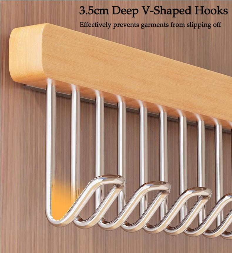 🌿Premium Pull-Out Wooden Hanger Rack