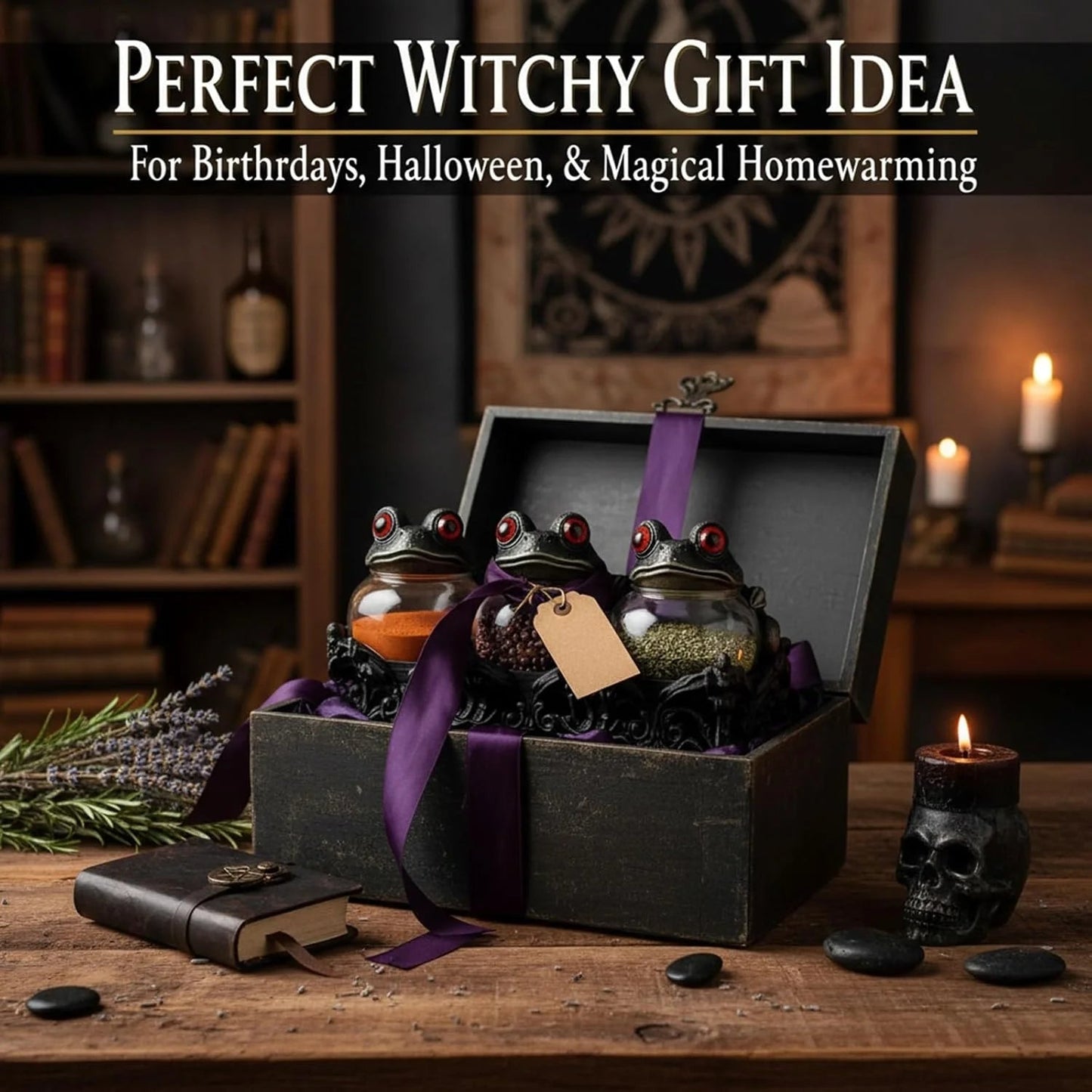 Handcrafted witch frog spice basket🐸🧙