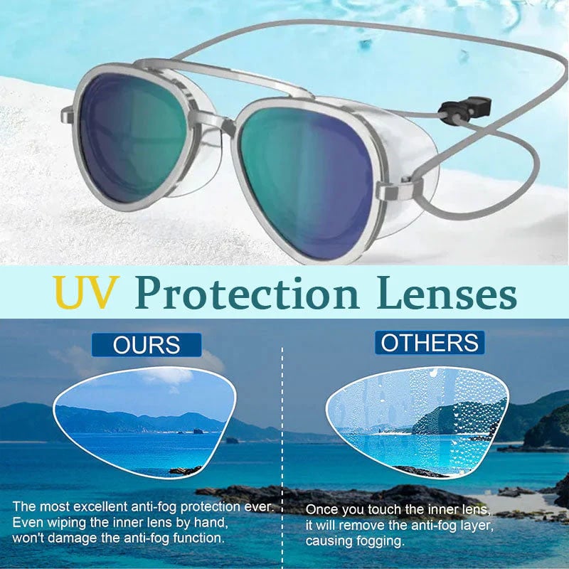 🏖️🏝️ Anti-Fog UV400 Reflective Swim Goggles – Stylish Sunglasses Look for Summer🔥