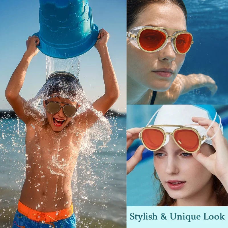 🏖️🏝️ Anti-Fog UV400 Reflective Swim Goggles – Stylish Sunglasses Look for Summer🔥