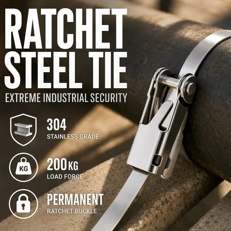 🔥LAST DAY 49% OFF 🛠️Heavy Duty Stainless Steel Cable Tie with Flip Lock Buckle