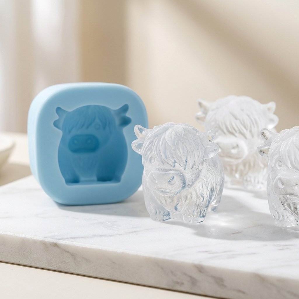 🐮 Mini Highland Cow ice cube tray and dessert mold 🧊🍪 Cute 3D ice cubes for drinks, parties, and gifts💕