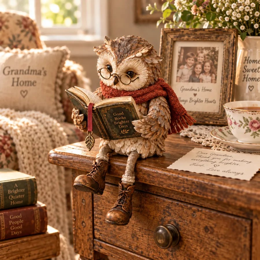 ✨🦉Reading Owl Figurine📖📚️