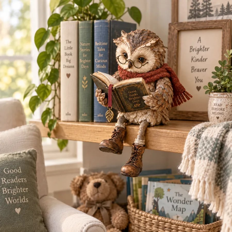 ✨🦉Reading Owl Figurine📖📚️