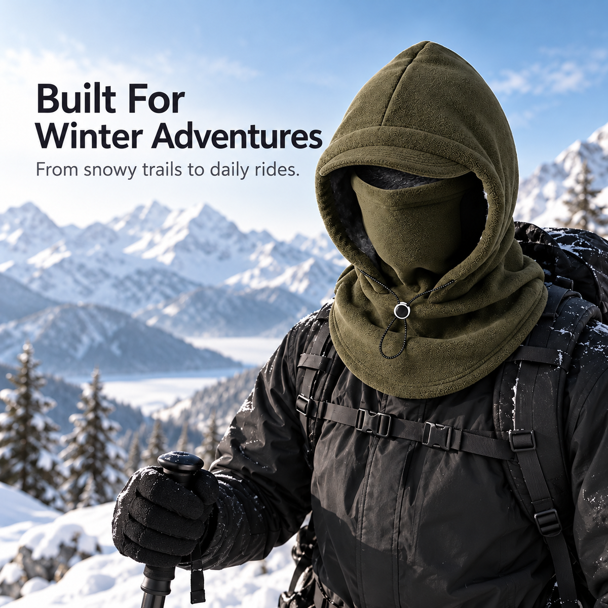 ❄️ Winter Thermal Face Mask Hood – Windproof Fleece Balaclava for Outdoor Activities