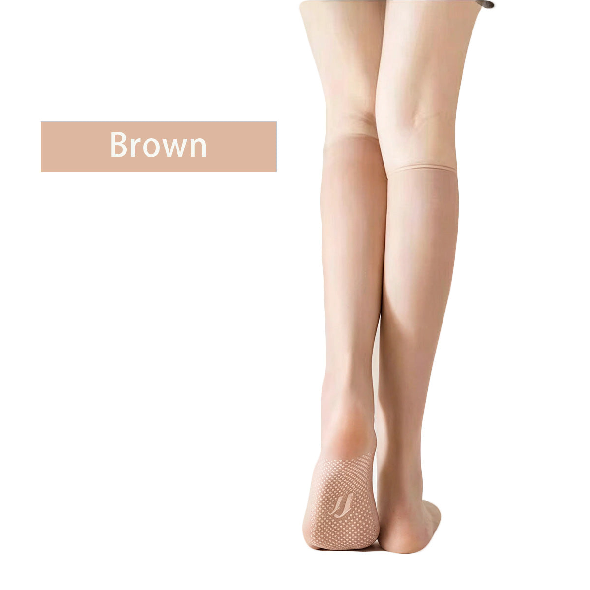 👗Ultra Thin Crystal Sheer Knee High Socks, Non Slip Silicone Grip Sole