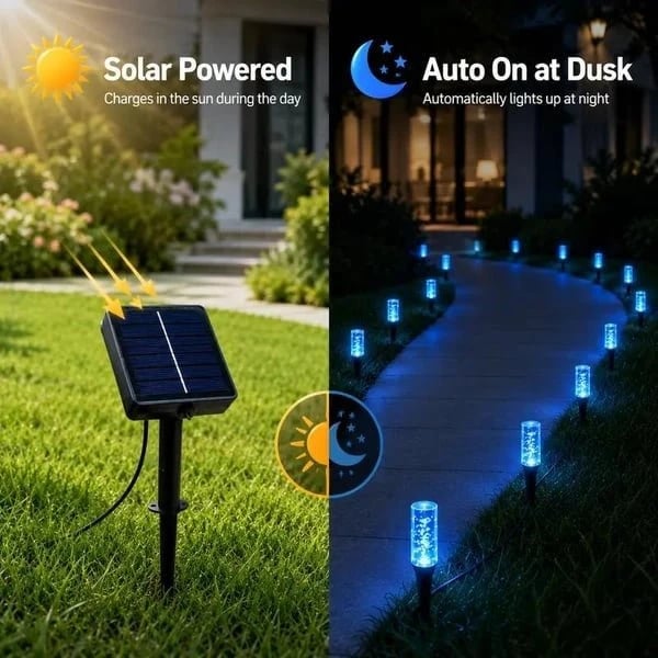 ⏰Last Day 49% OFF ✨Solar Pathway Lights Outdoor Crystal Bubble