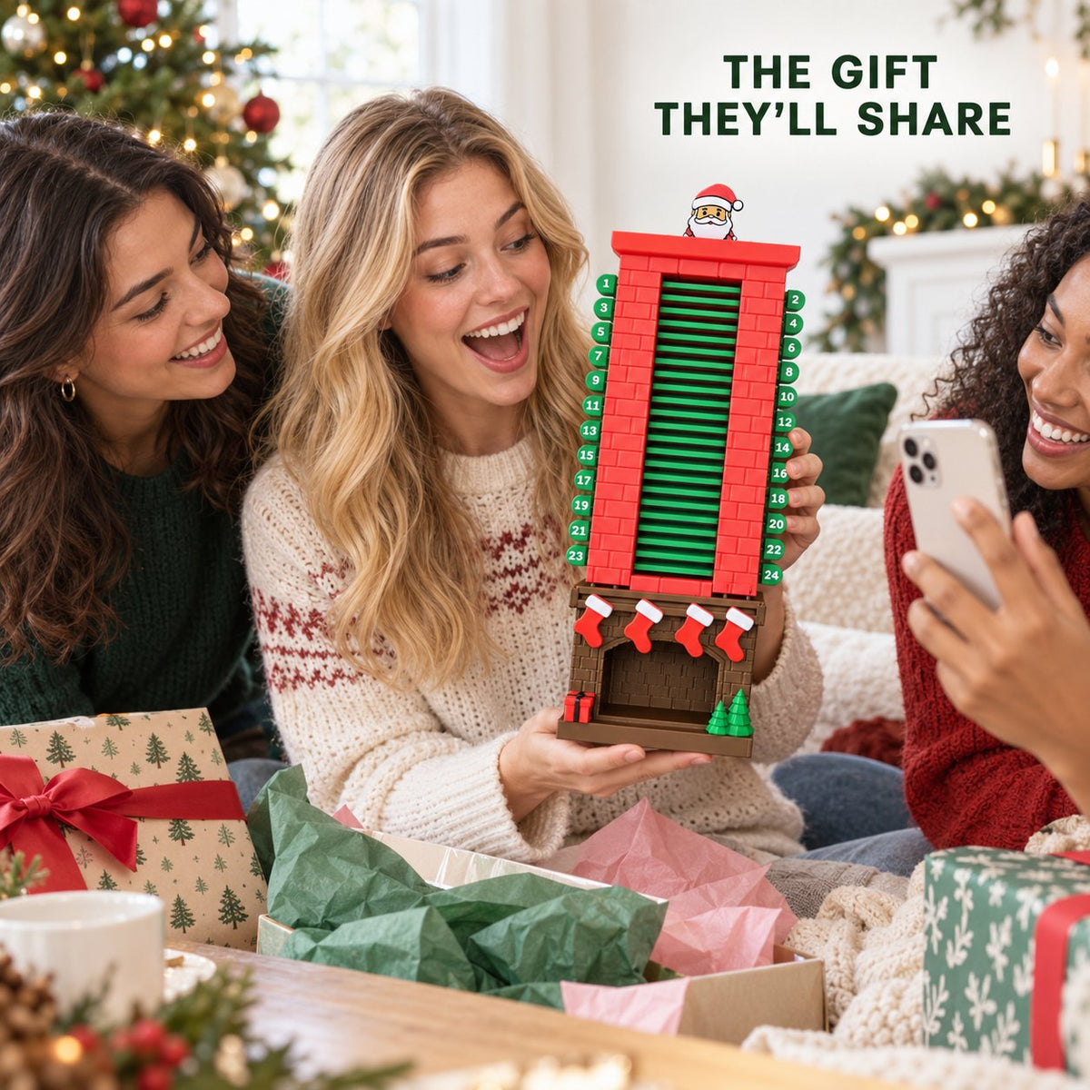 🎅Mechanical Santa Chimney Christmas Countdown Calendar