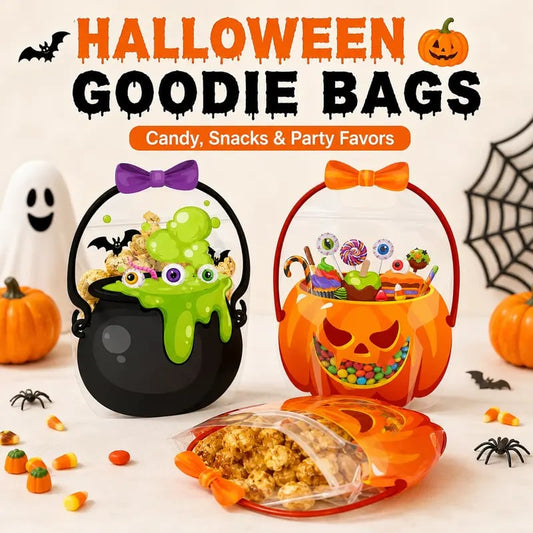 🎃 Halloween Goodie Bags – 12/24/36/48/60 Pcs Treat Bags 👻🧡