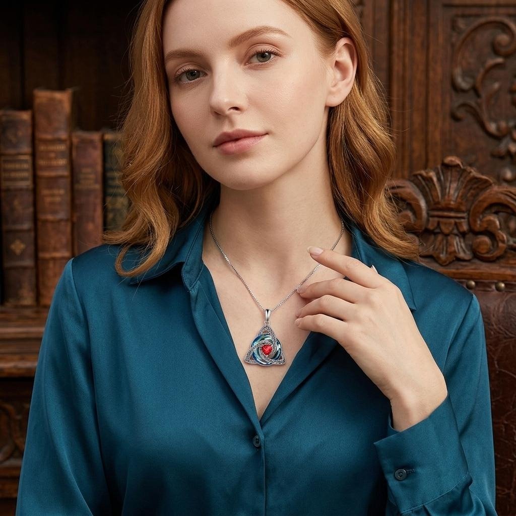 Birthstone Celtic Trinity Knot Necklace ✨