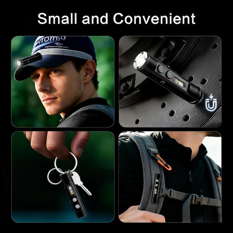 💡Pocket Rechargeable Flashlight EDC Flashlight, Mini Keychain Light