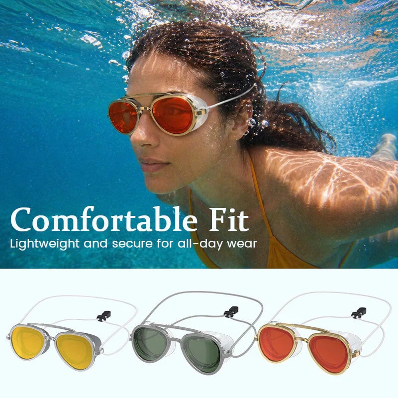 🏖️🏝️ Anti-Fog UV400 Reflective Swim Goggles – Stylish Sunglasses Look for Summer🔥