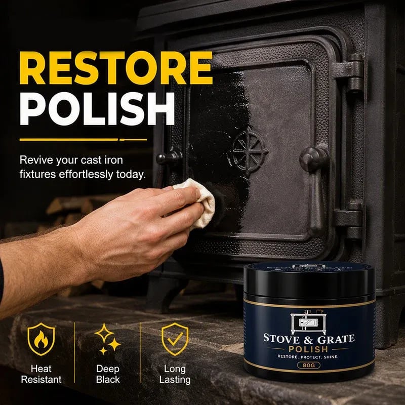 🏆Limited Time Sale 49% OFF🔧Cast Iron Stove Polish with Sponge