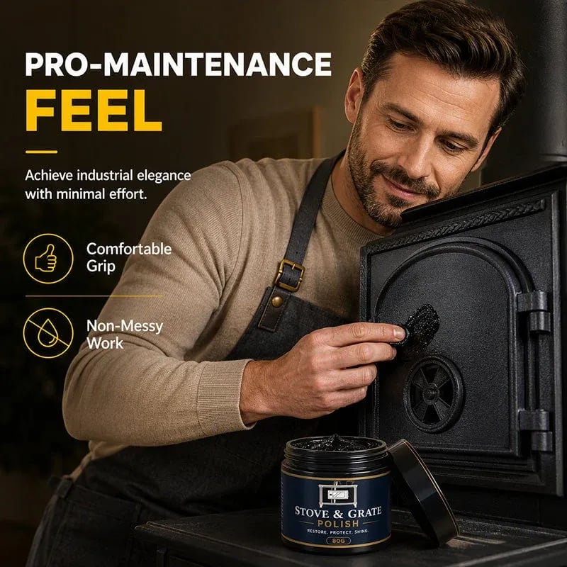 🏆Limited Time Sale 49% OFF🔧Cast Iron Stove Polish with Sponge