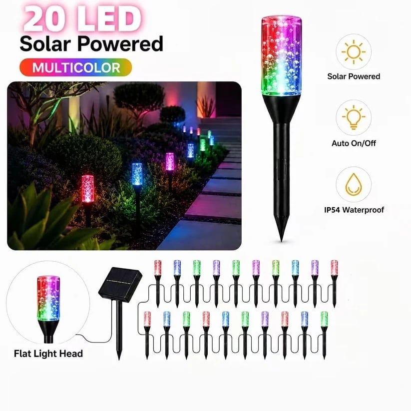 ⏰Last Day 49% OFF ✨Solar Pathway Lights Outdoor Crystal Bubble