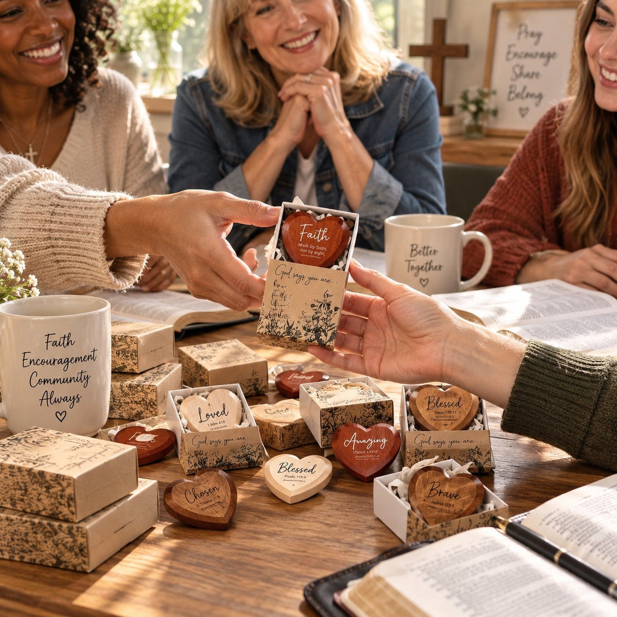 ✝️🎁Christian gift set with heart-shaped pocket cards (pack of 12)