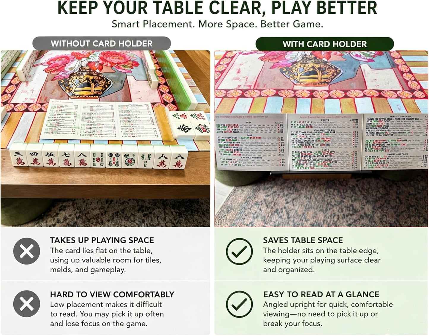 🔥Mahjong Card Holder - Free Mahjong Rule Cards