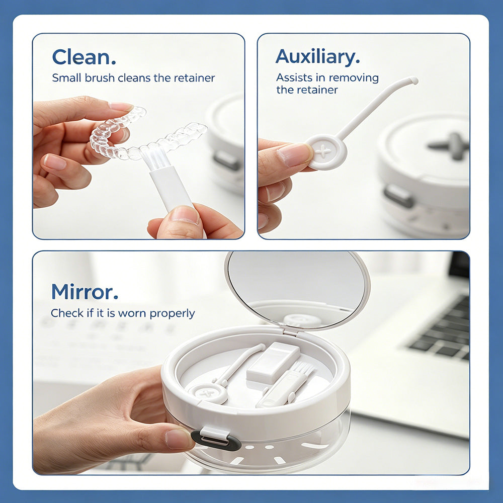 🦷Portable 3-in-1 Braces Retainer Container Case
