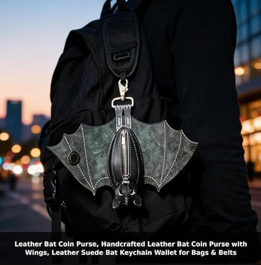 Gothic Design Leather Bat Coin Purse🦇