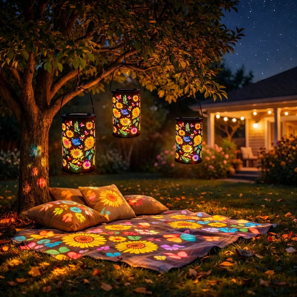🌞Colorful, solar-powered garden lantern with sunflower light effect