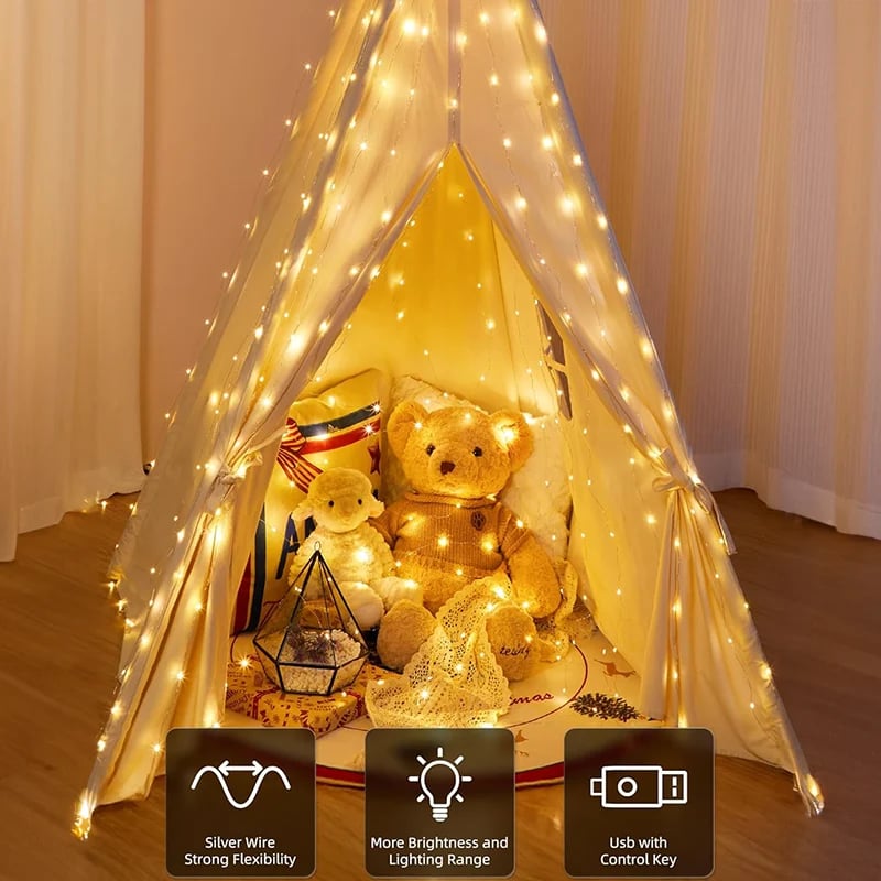 🎁Enjoy 49% off during the Christmas sale!🎅LED light string, USB-powered LED light curtain for gift wrapping