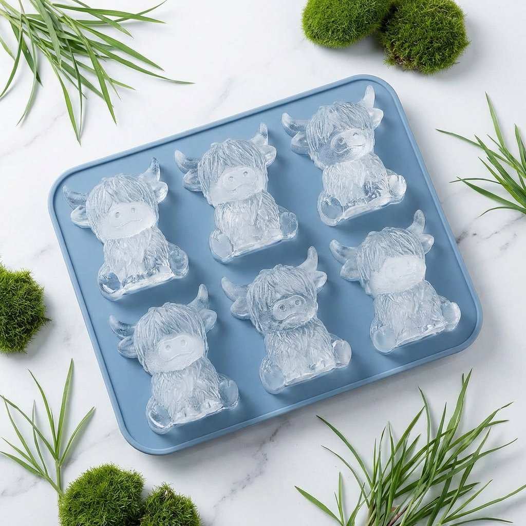 🐮 Mini Highland Cow ice cube tray and dessert mold 🧊🍪 Cute 3D ice cubes for drinks, parties, and gifts💕