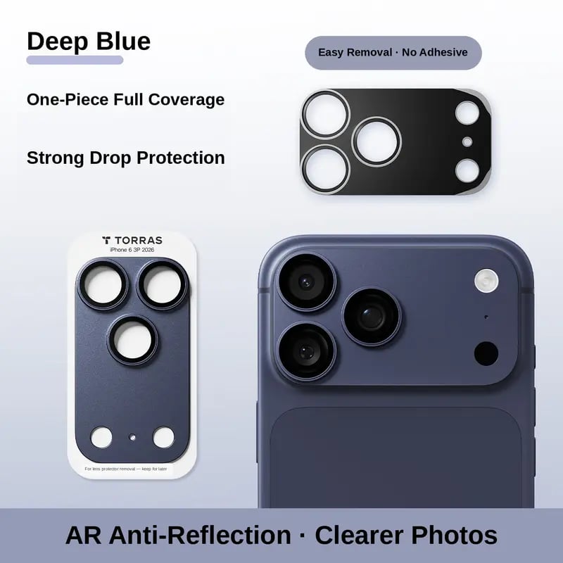 📱All-in-one metal frame lens and module protector for iPhone 18/17 series