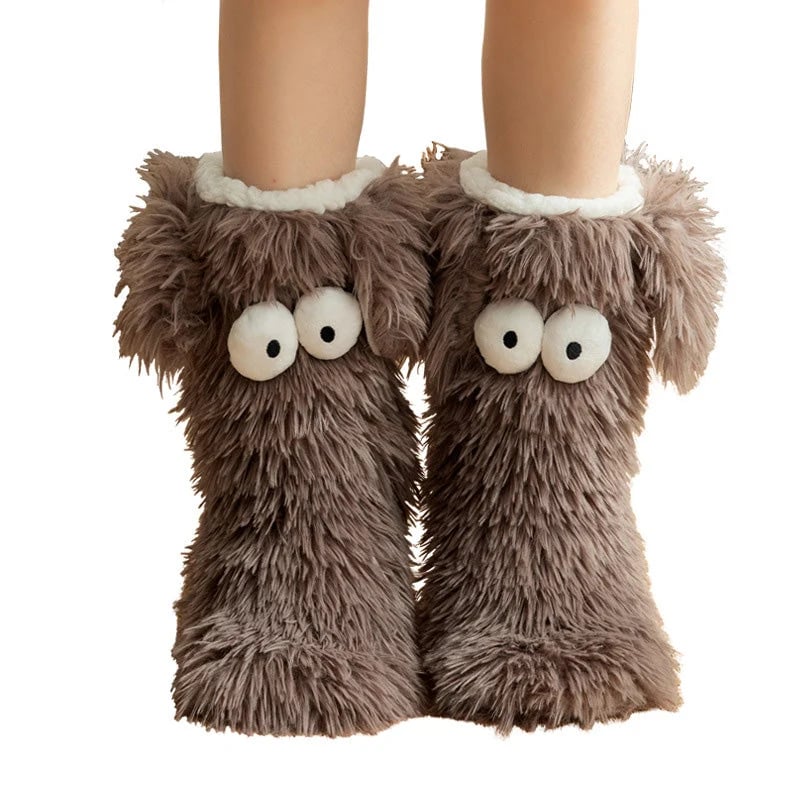 OFF⚡50K+ SOLD💕Women's Plush Slippers Socks Floor Socks Winter Home Indoor Thickened Fleece-Lined Anti-Slip Adult Women's Plush Snow Socks Shoe Covers