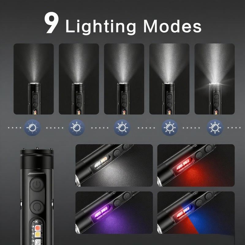 💡Pocket Rechargeable Flashlight EDC Flashlight, Mini Keychain Light